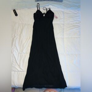 Black Rose Bodice Maxi Dress